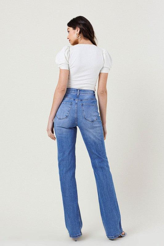 Mid Rise Flare Jeans- Doss Dollz