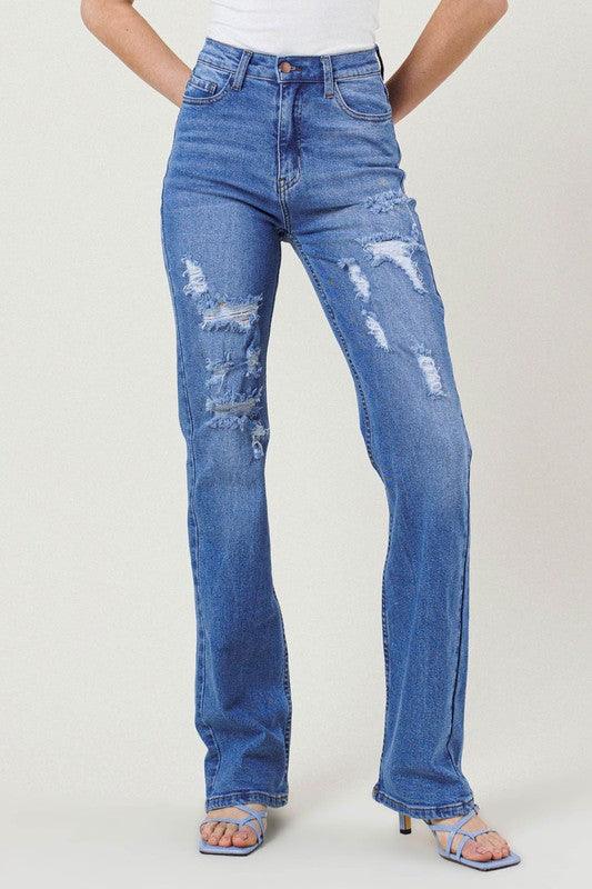 Mid Rise Flare Jeans- Doss Dollz