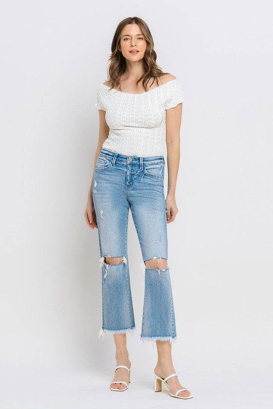 Mid Rise Flare Jeans- Doss Dollz