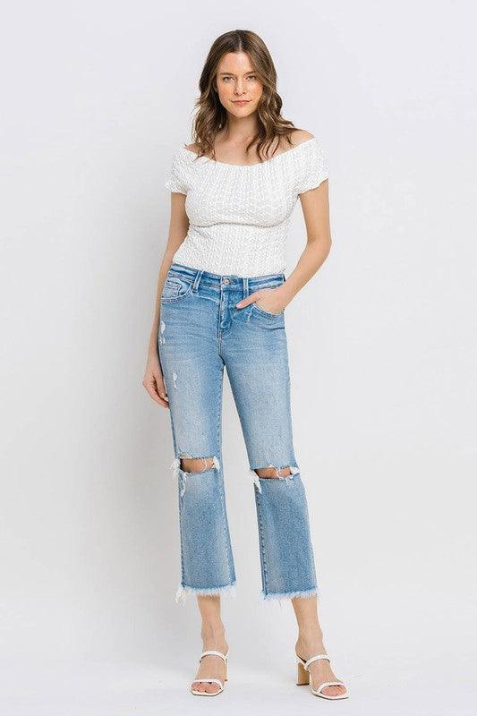 Mid Rise Flare Jeans- Doss Dollz