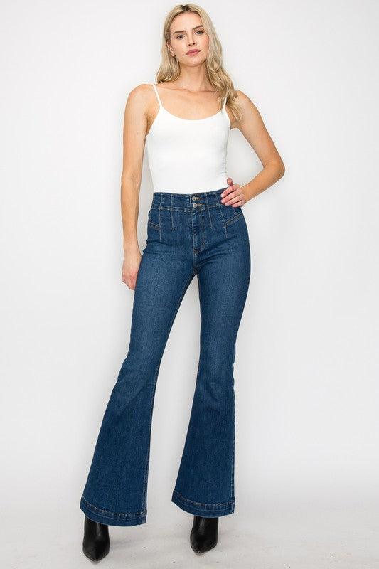 Mid Rise Flare Jeans- Doss Dollz