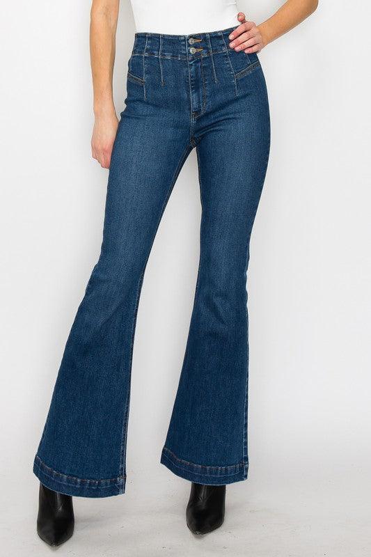 Mid Rise Flare Jeans- Doss Dollz