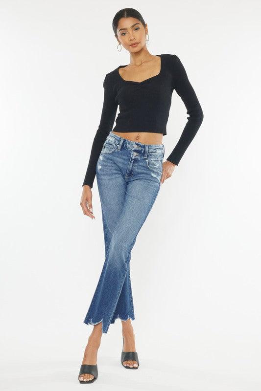 Mid Rise Flare Jeans- Doss Dollz