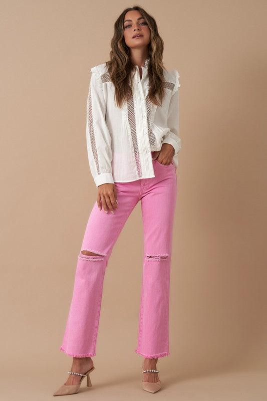 Mid Rise Flare Jeans- Doss Dollz