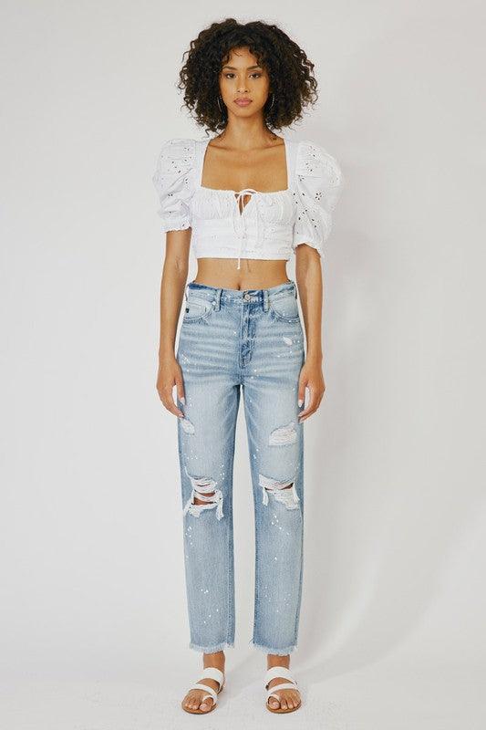 Mid Rise Flare Jeans- Doss Dollz