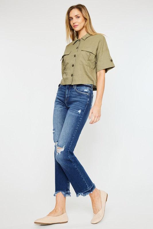 Mid Rise Flare Jeans- Doss Dollz