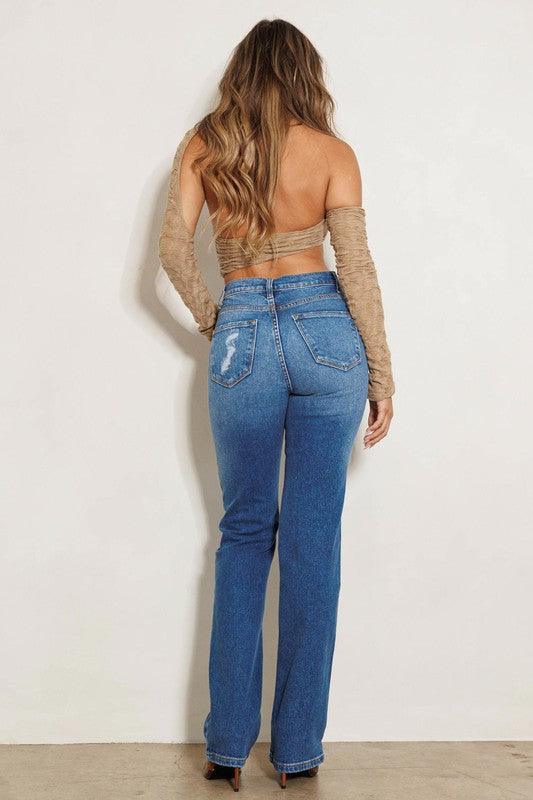 Mid Rise Flare Jeans- Doss Dollz