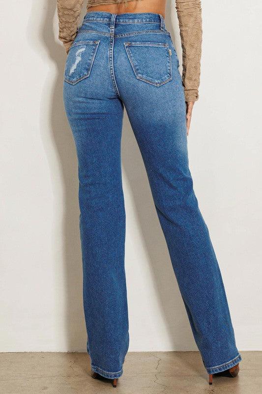 Mid Rise Flare Jeans- Doss Dollz