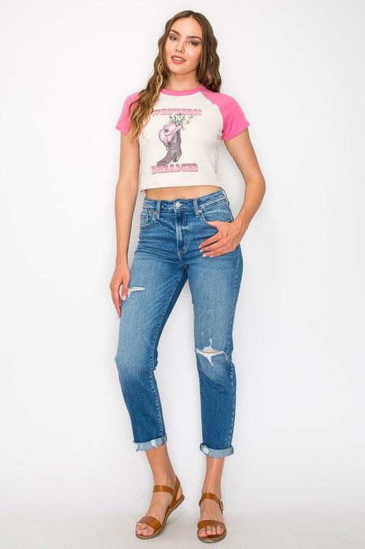 Mid Rise Flare Jeans- Doss Dollz