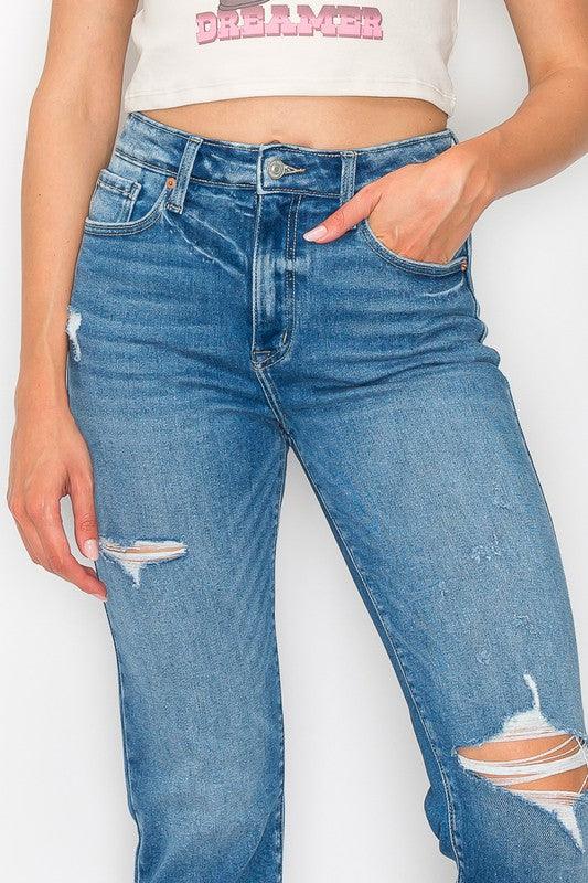 Mid Rise Flare Jeans- Doss Dollz