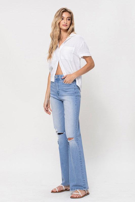 Mid Rise Flare Jeans- Doss Dollz