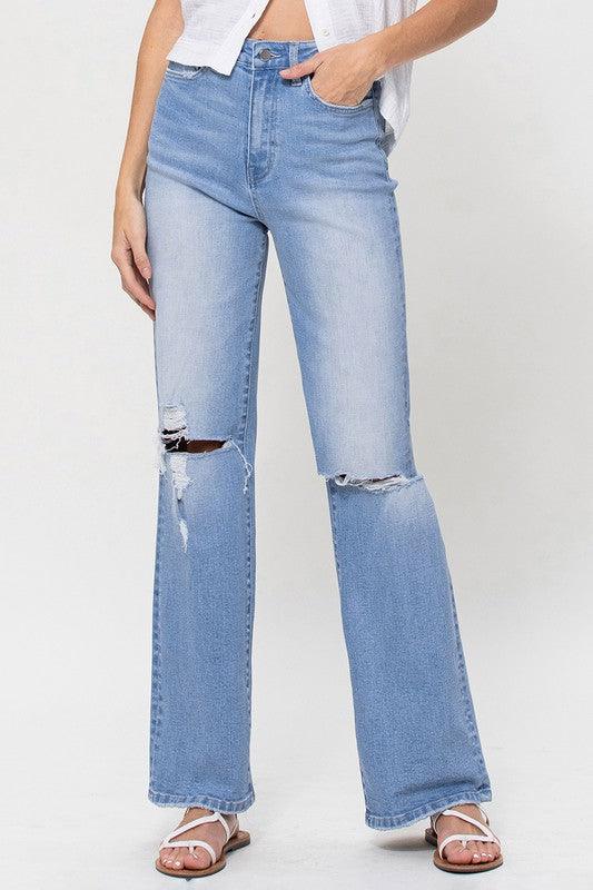 Mid Rise Flare Jeans- Doss Dollz