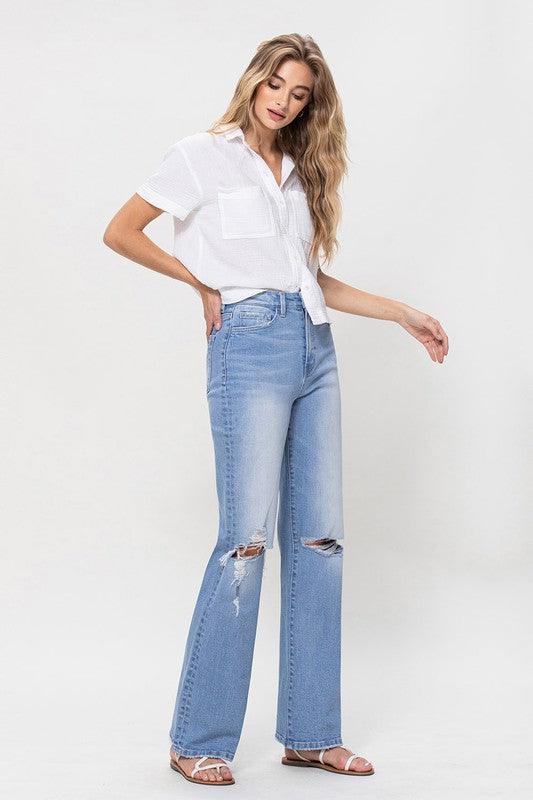 Mid Rise Flare Jeans- Doss Dollz