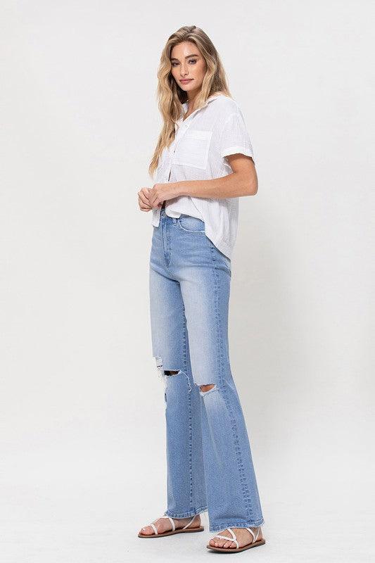 Mid Rise Flare Jeans- Doss Dollz