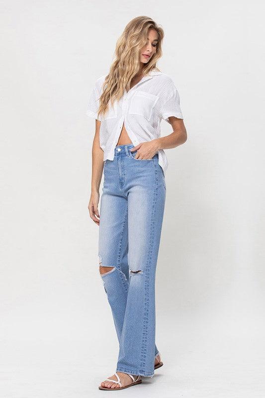 Mid Rise Flare Jeans- Doss Dollz