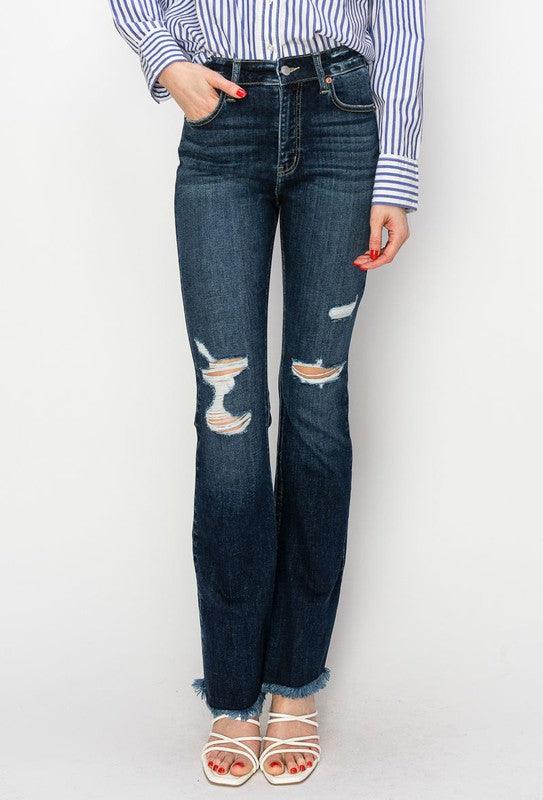 Mid Rise Flare Jeans- Doss Dollz