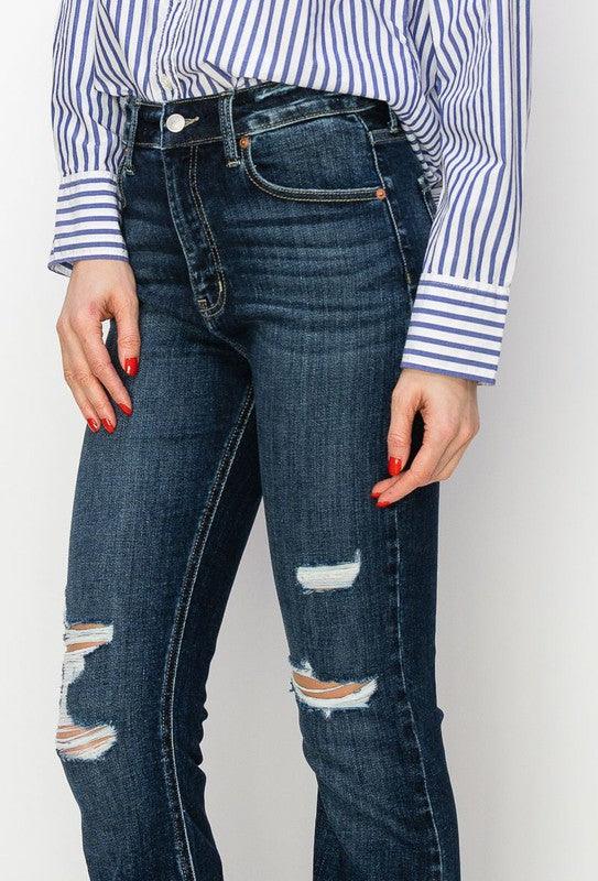 Mid Rise Flare Jeans- Doss Dollz