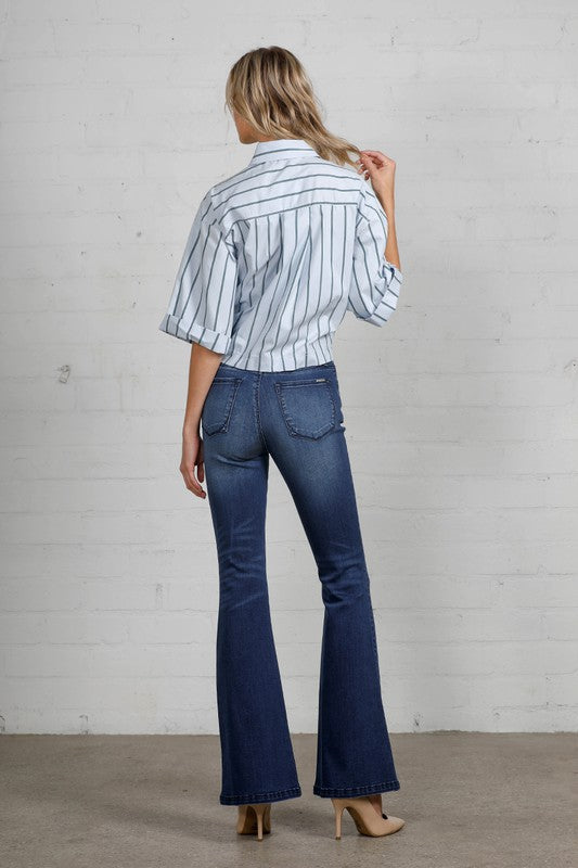 Mid Rise Flare Jeans- Doss Dollz