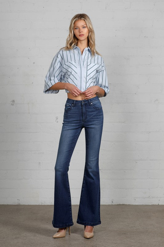 Mid Rise Flare Jeans- Doss Dollz