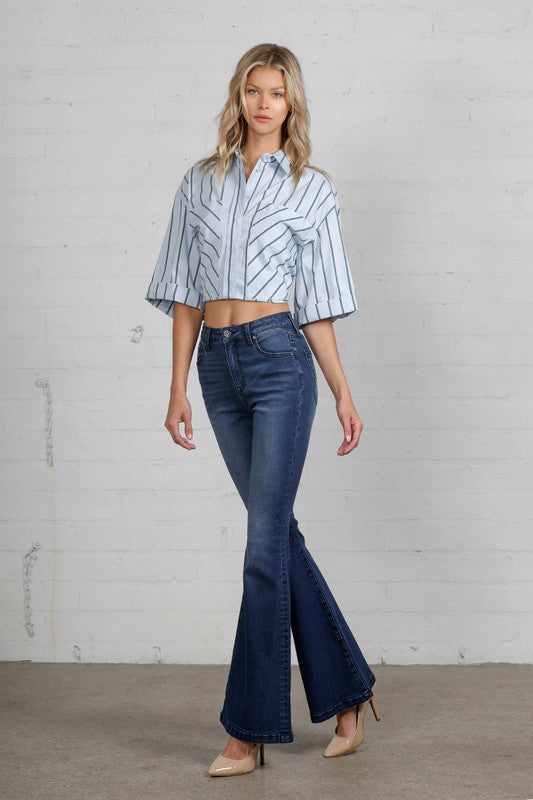 Mid Rise Flare Jeans- Doss Dollz