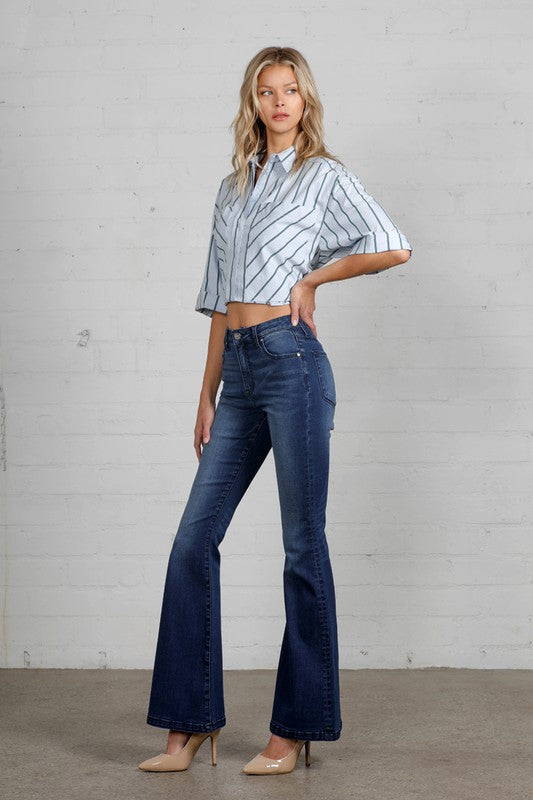 Mid Rise Flare Jeans- Doss Dollz