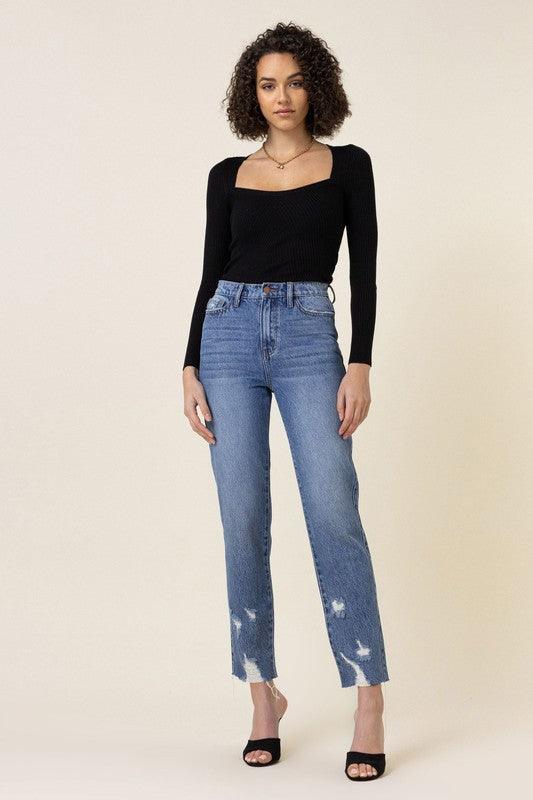 Mid Rise Flare Jeans- Doss Dollz