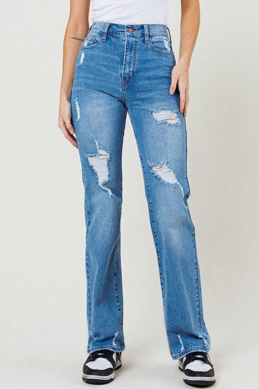 Mid Rise Flare Jeans- Doss Dollz