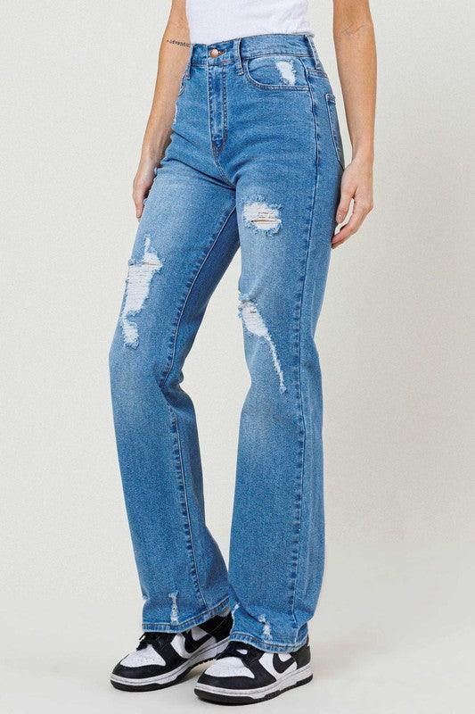 Mid Rise Flare Jeans- Doss Dollz