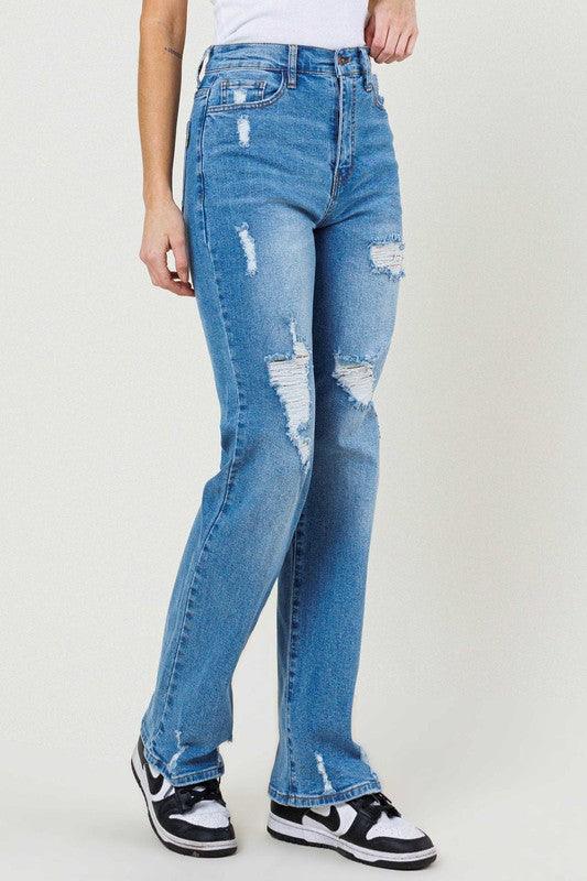 Mid Rise Flare Jeans- Doss Dollz