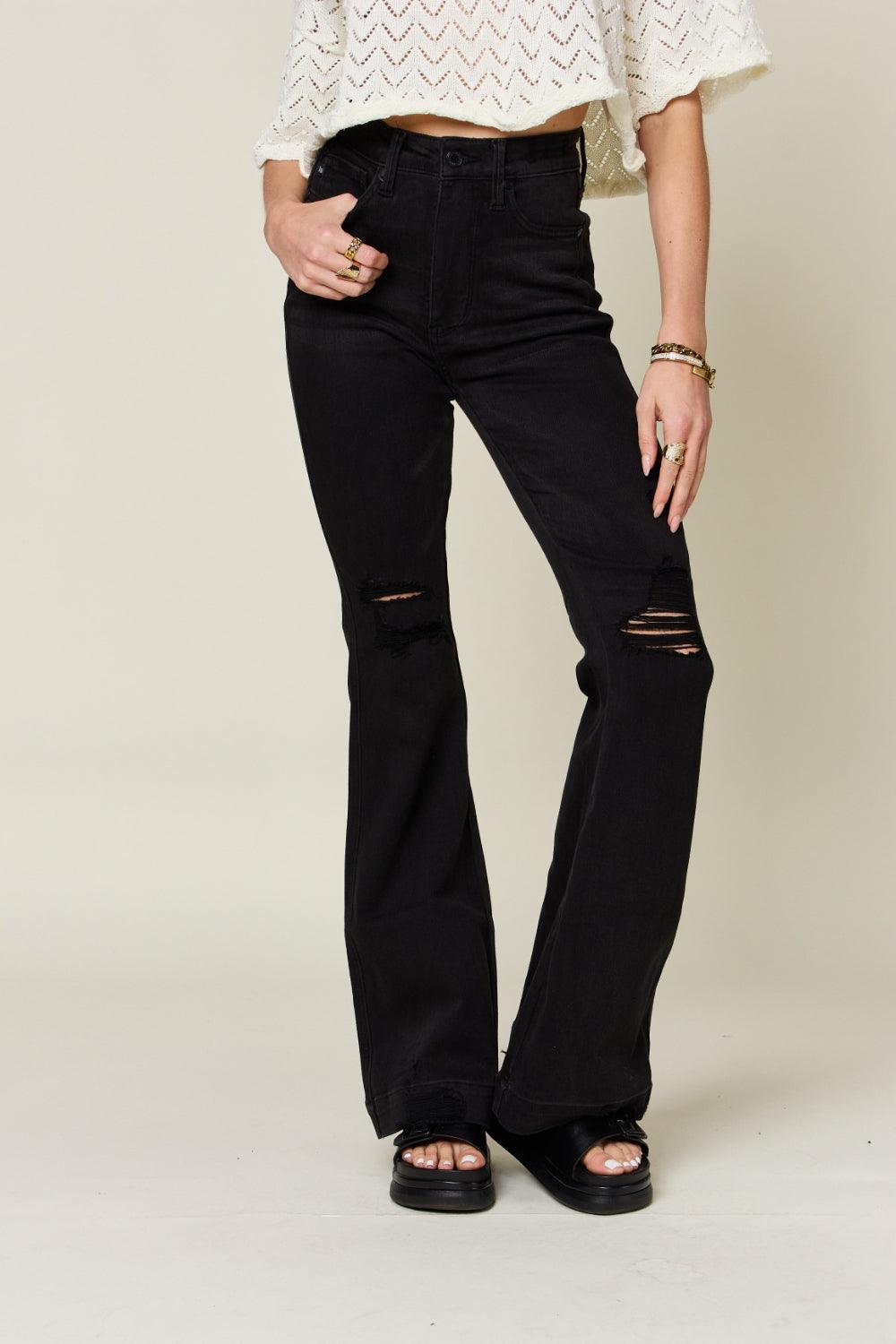 Mid Rise Flare Jeans- Doss Dollz