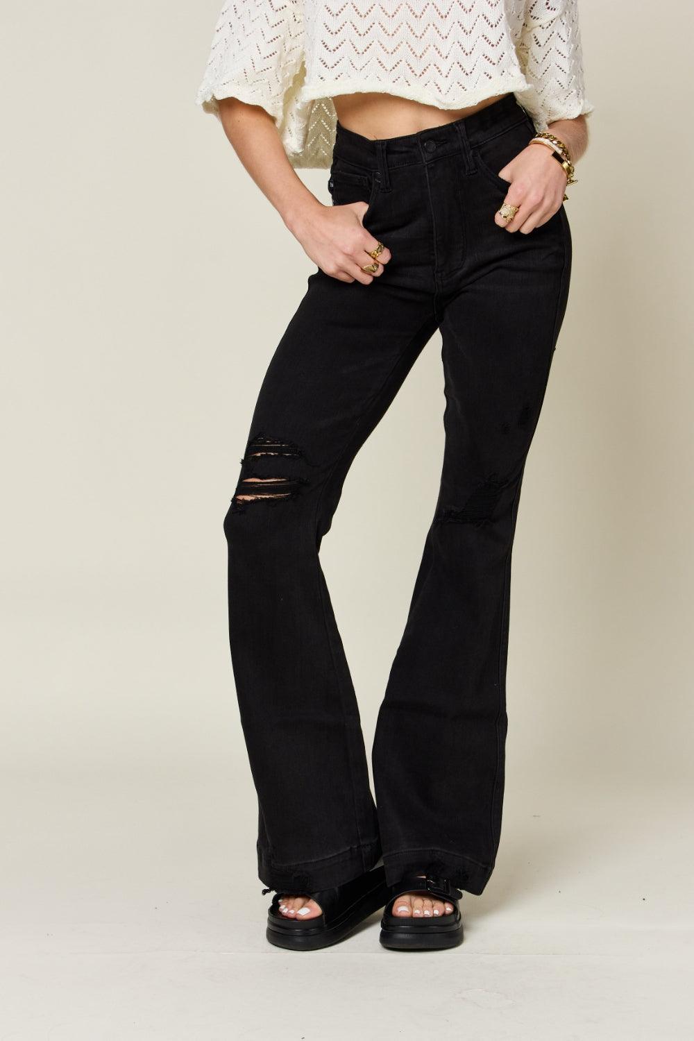 Mid Rise Flare Jeans- Doss Dollz