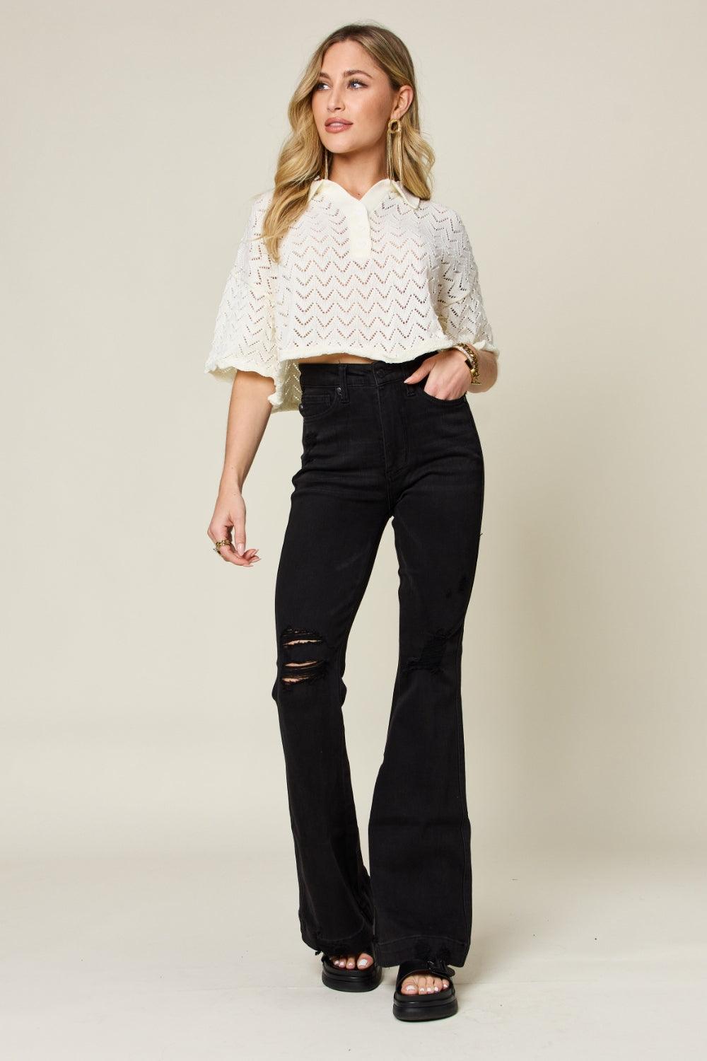 Mid Rise Flare Jeans- Doss Dollz