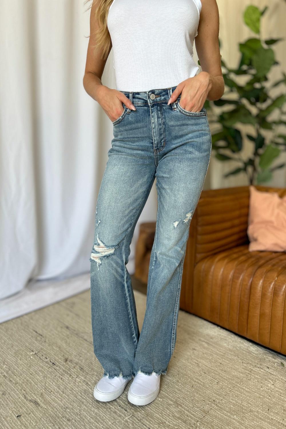 Mid Rise Flare Jeans- Doss Dollz