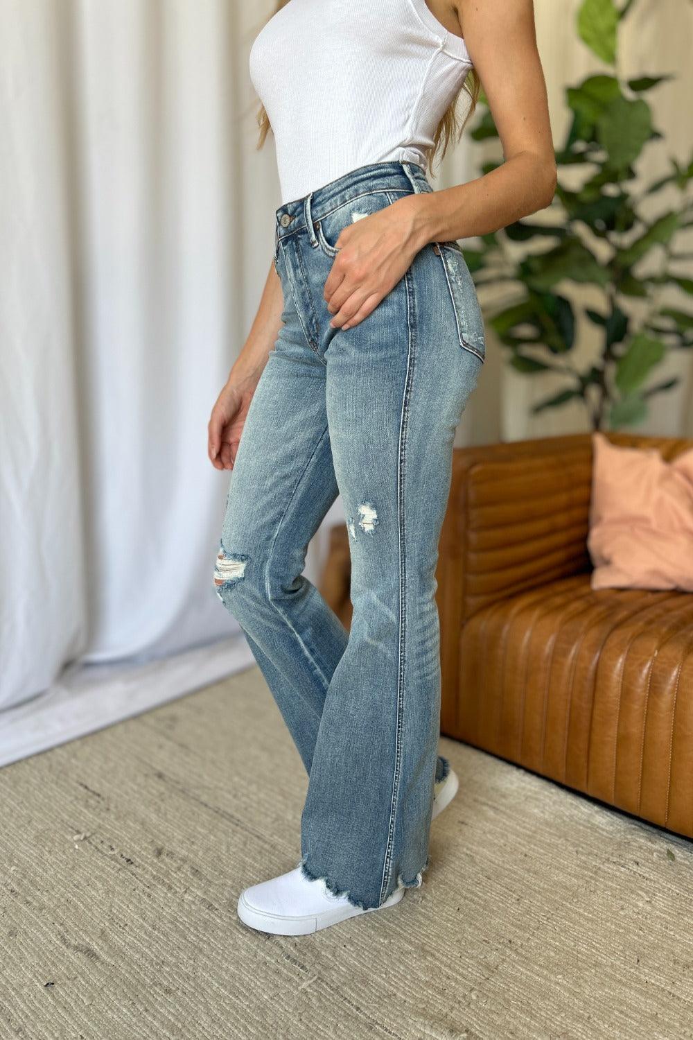 Mid Rise Flare Jeans- Doss Dollz