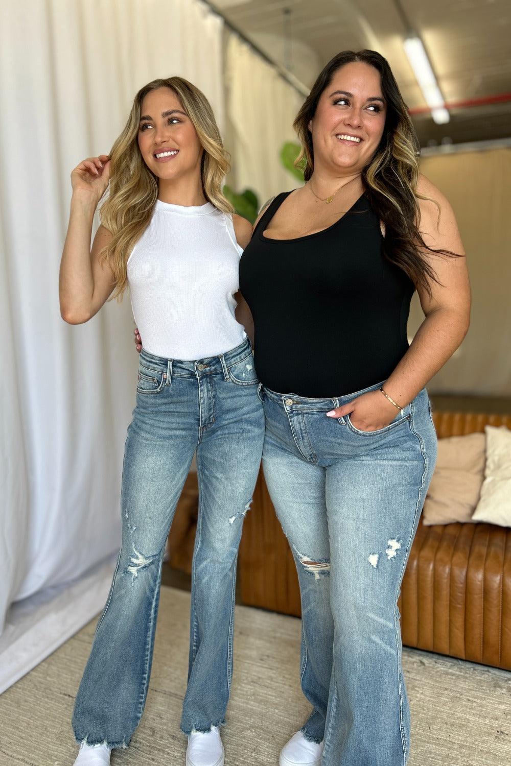Mid Rise Flare Jeans- Doss Dollz