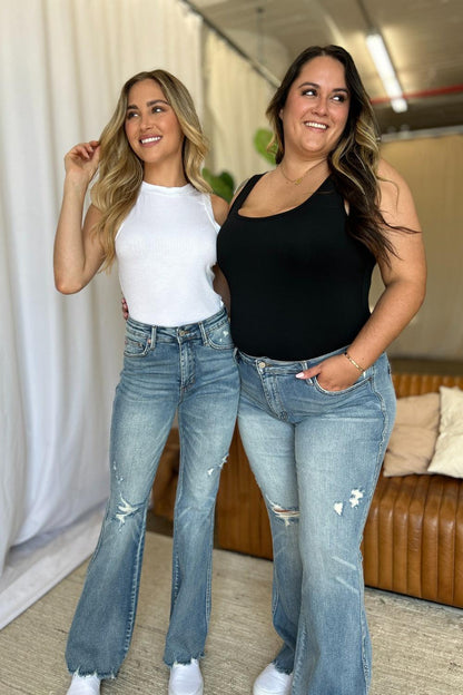 Mid Rise Flare Jeans- Doss Dollz