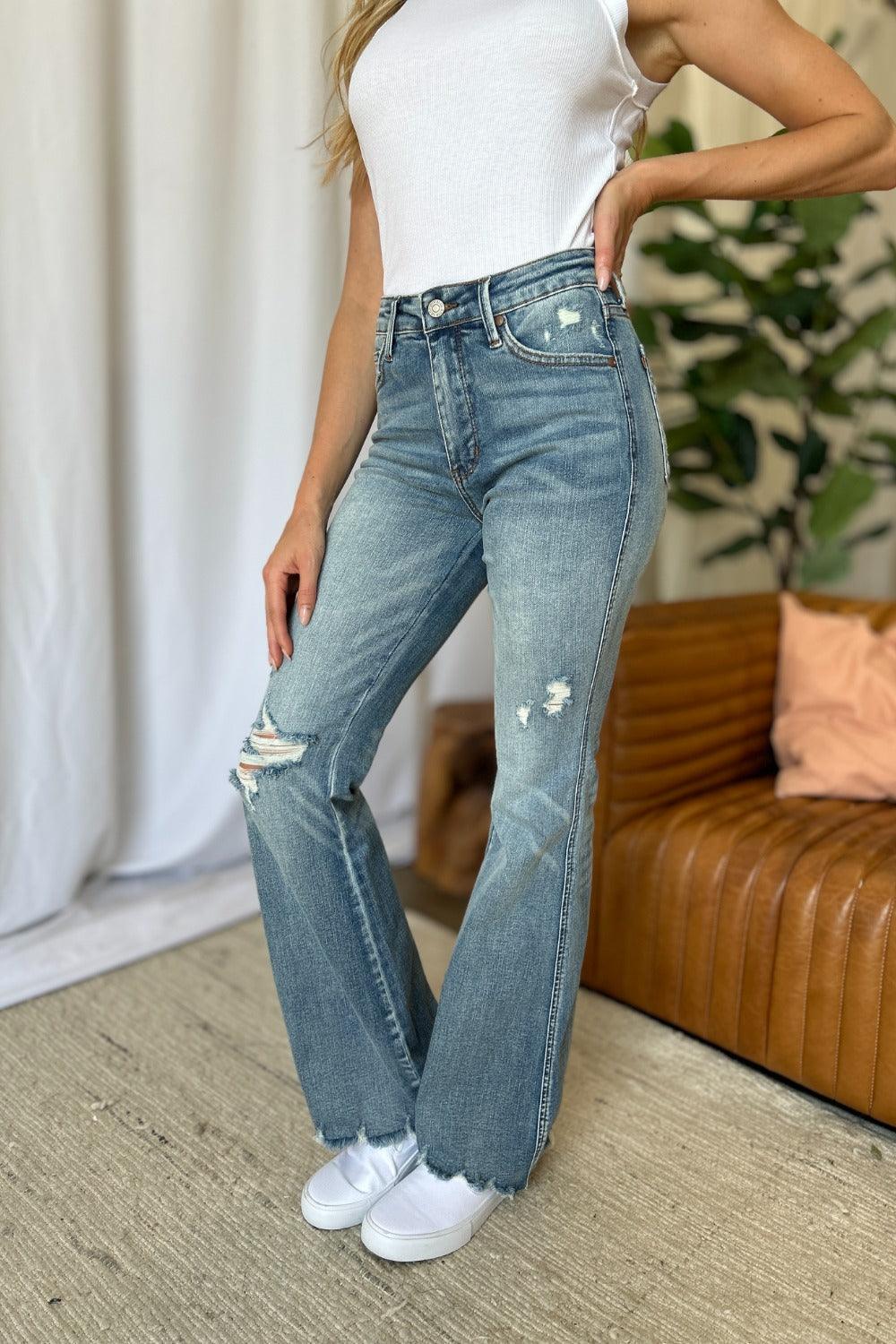Mid Rise Flare Jeans- Doss Dollz