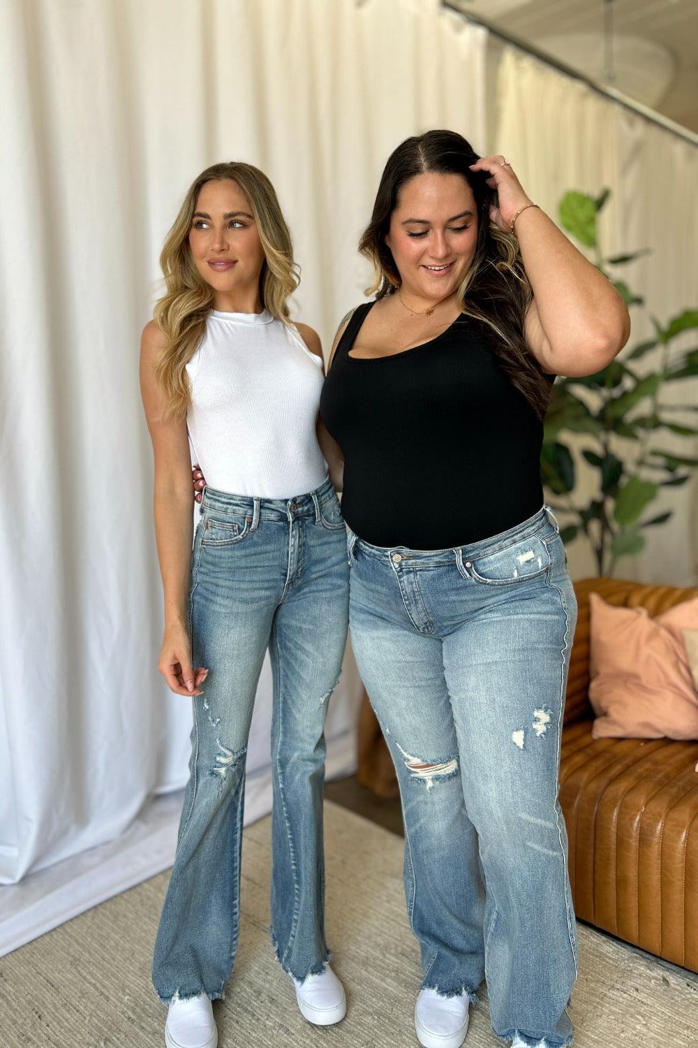 Mid Rise Flare Jeans- Doss Dollz