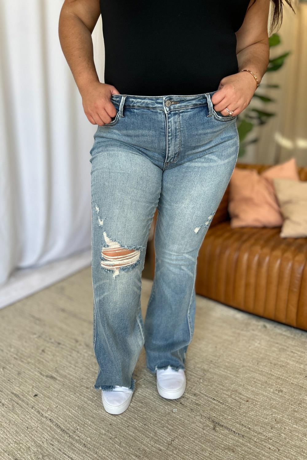 Mid Rise Flare Jeans- Doss Dollz