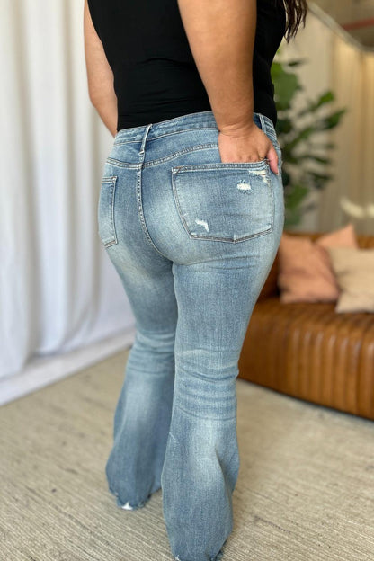 Mid Rise Flare Jeans- Doss Dollz