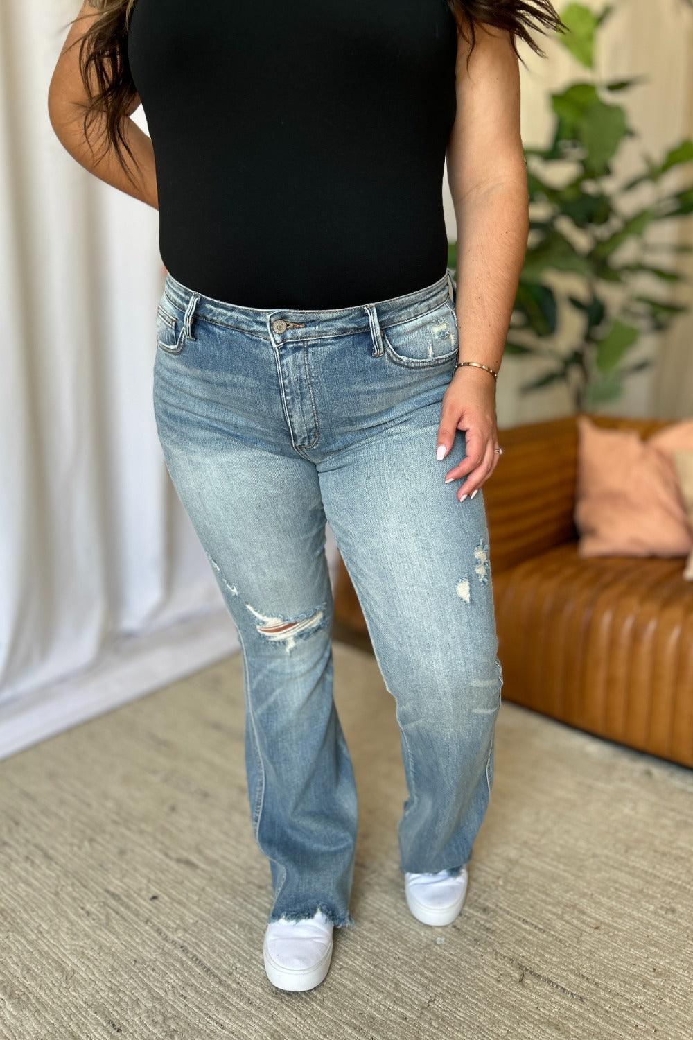 Mid Rise Flare Jeans- Doss Dollz