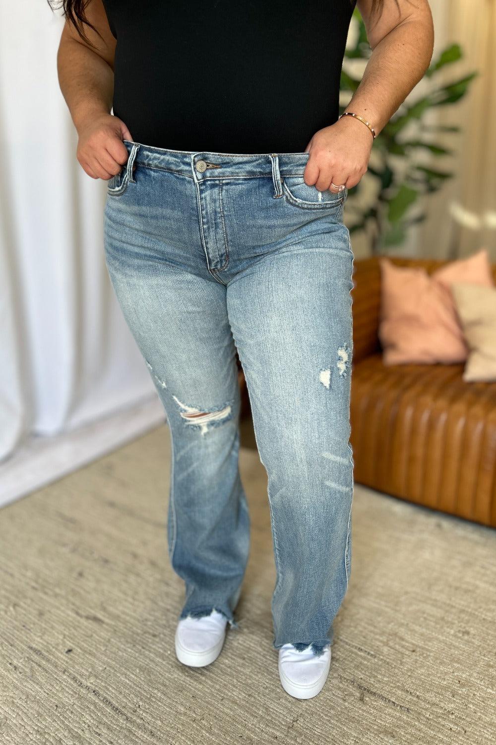 Mid Rise Flare Jeans- Doss Dollz
