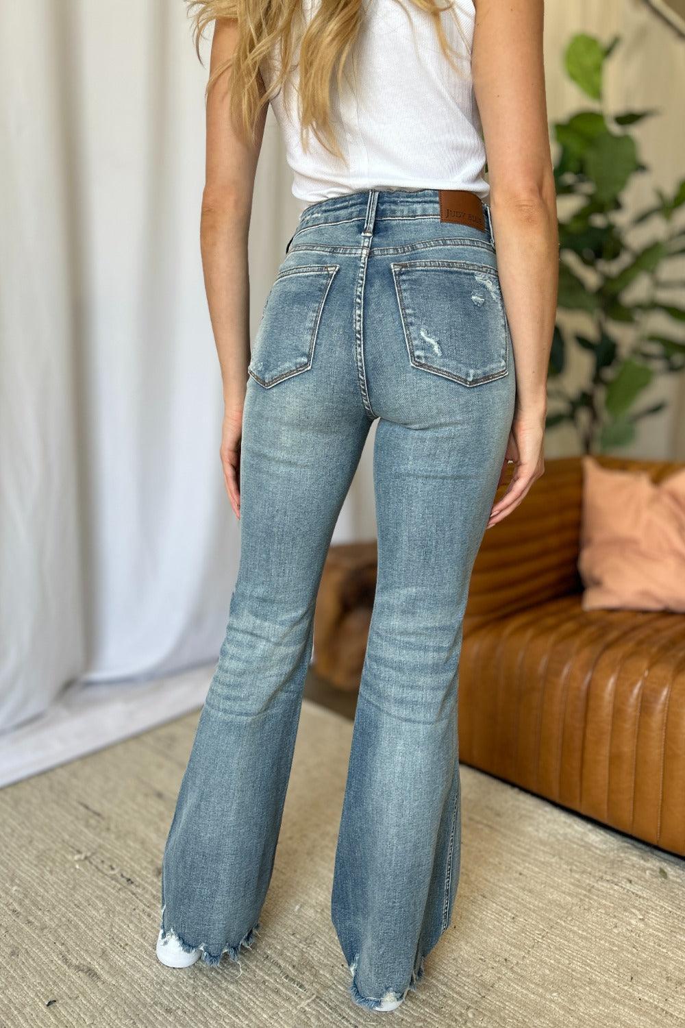 Mid Rise Flare Jeans- Doss Dollz