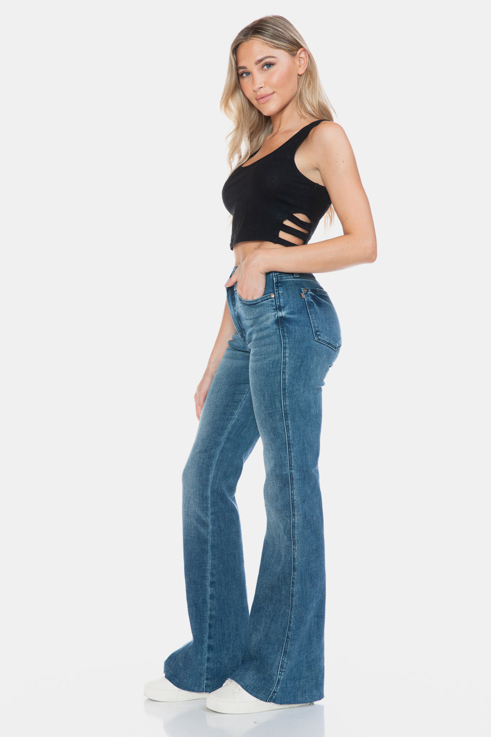 Mid Rise Flare Jeans- Doss Dollz