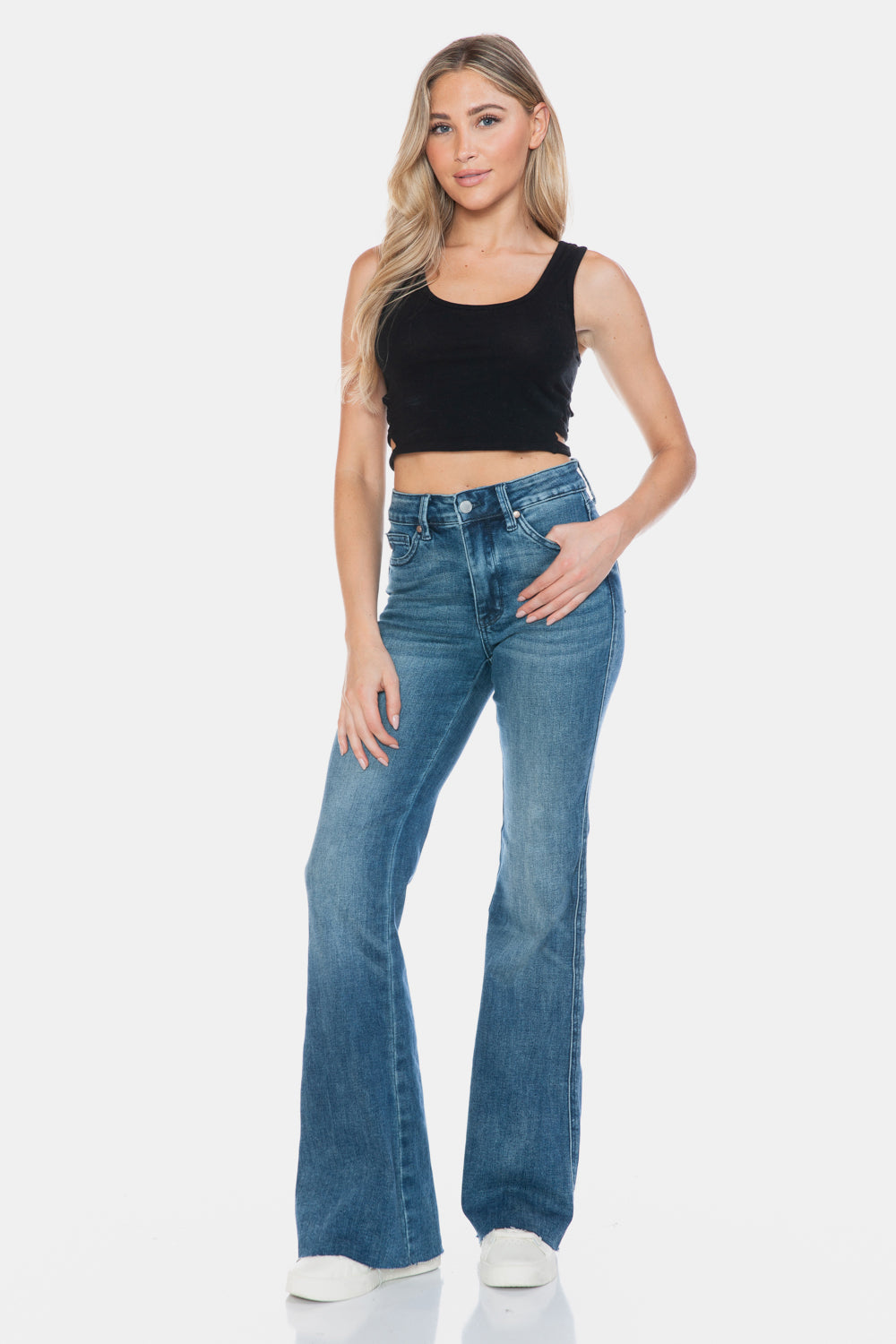 Mid Rise Flare Jeans- Doss Dollz