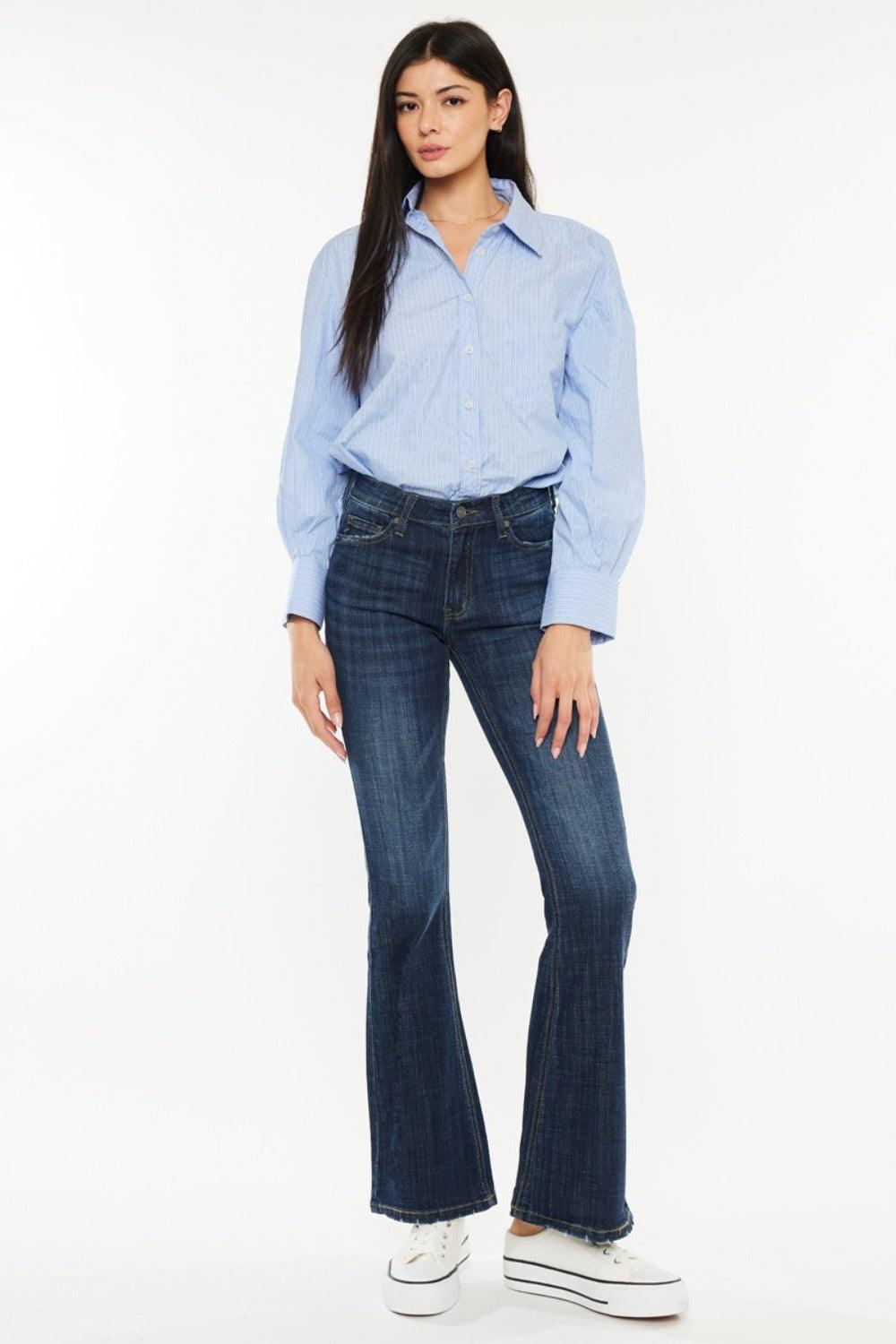 Mid Rise Flare Jeans- Doss Dollz