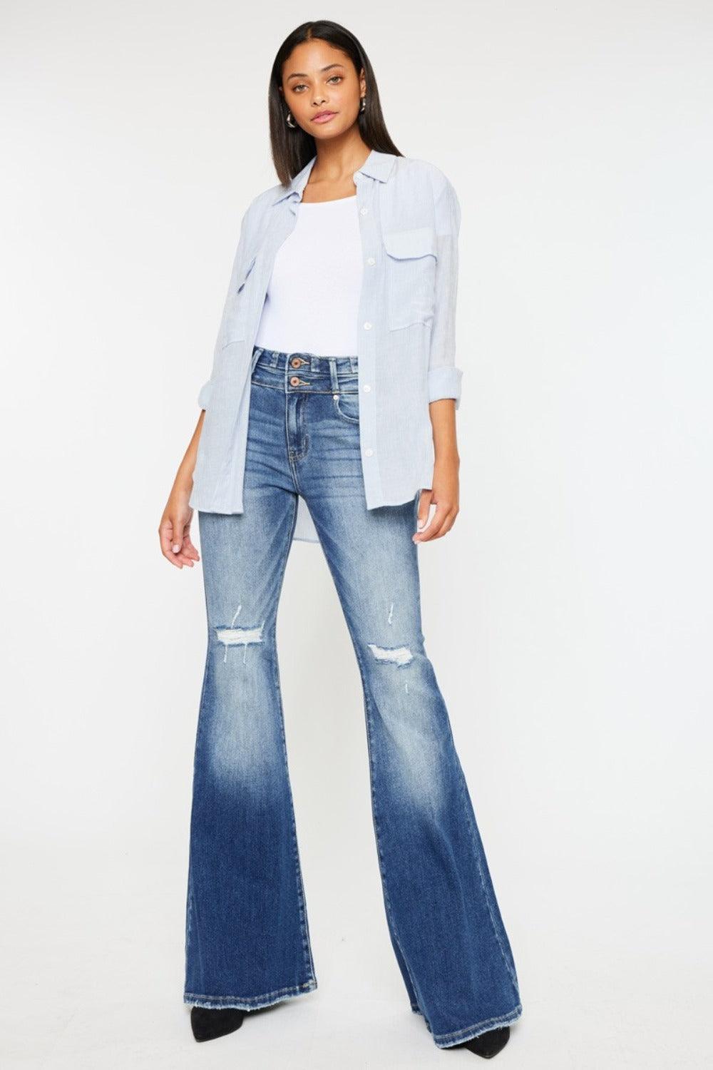 Mid Rise Flare Jeans- Doss Dollz