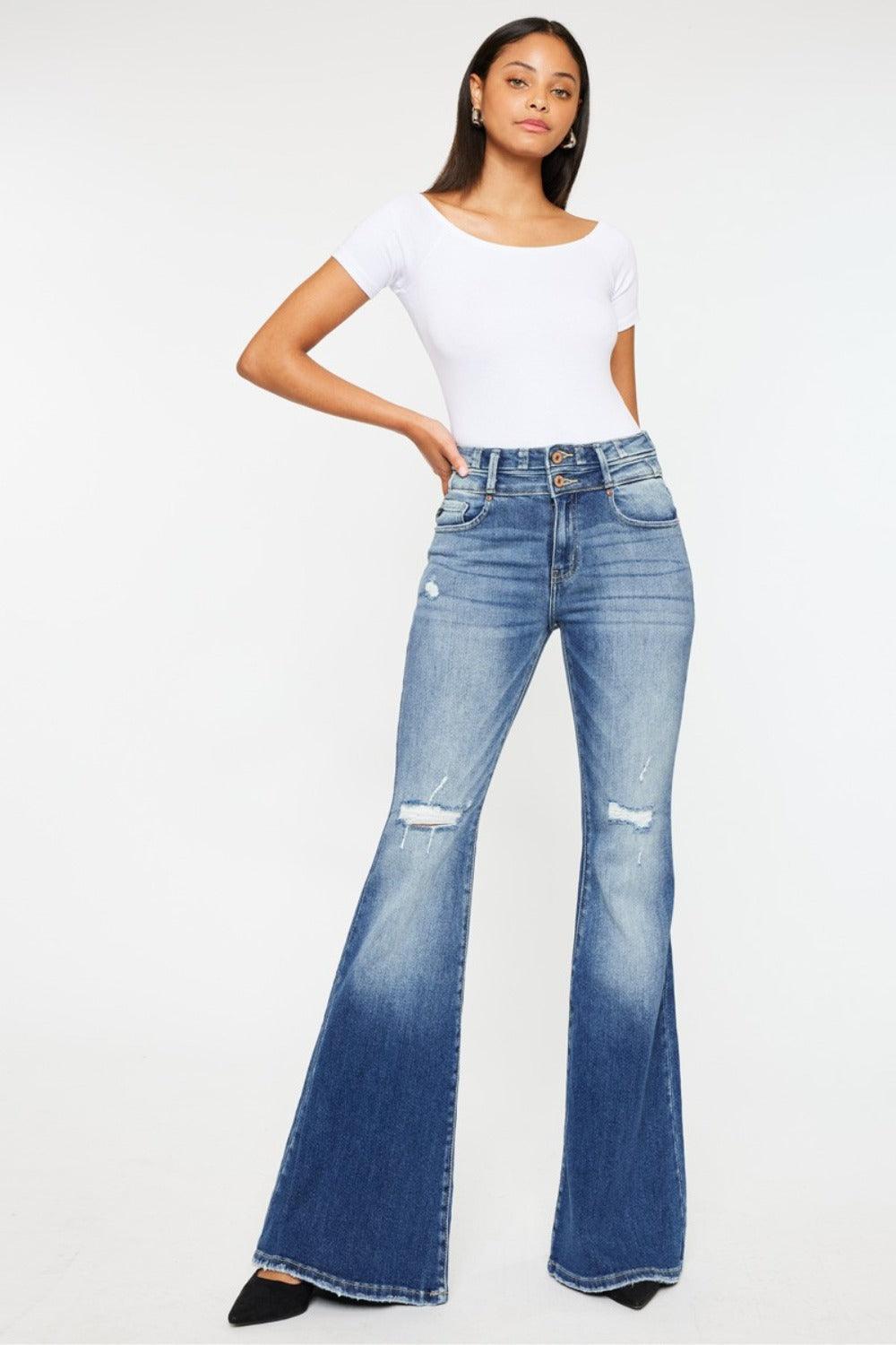 Mid Rise Flare Jeans- Doss Dollz