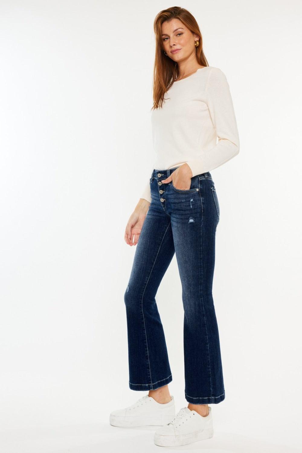 Mid Rise Flare Jeans- Doss Dollz
