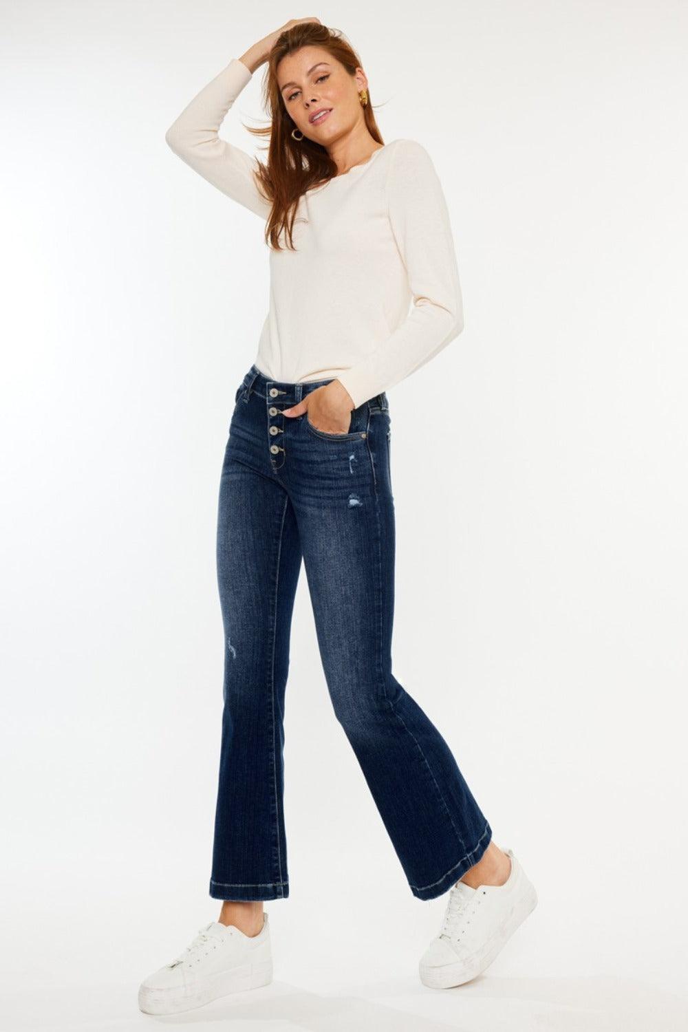 Mid Rise Flare Jeans- Doss Dollz